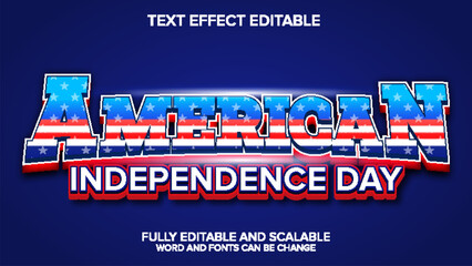 american independence day text effect editable
