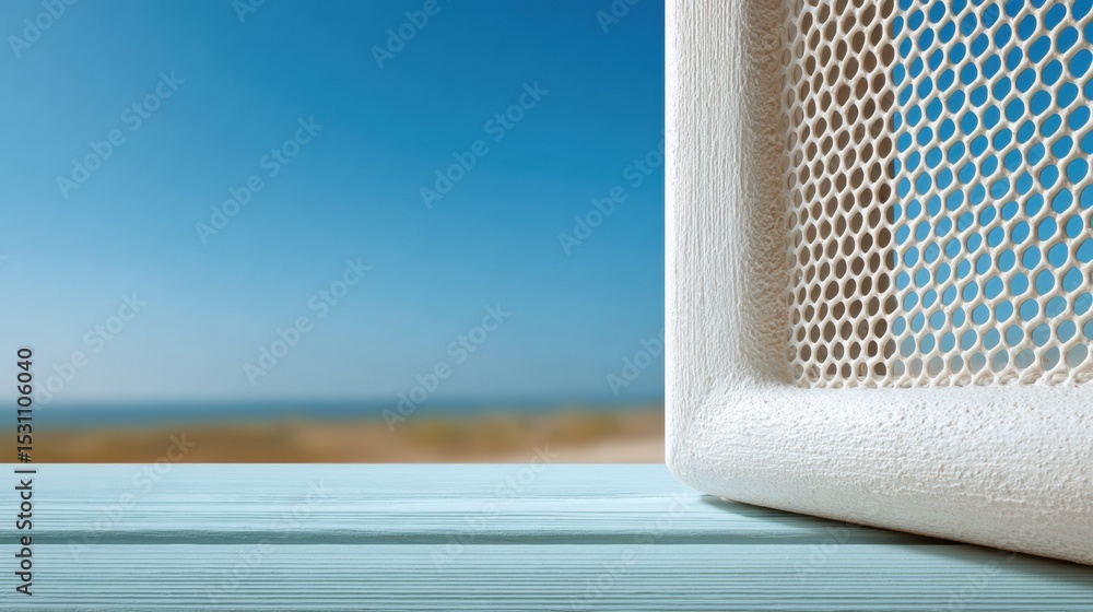 Poster modern mosquito wire mesh on house window frame for effective insect protection and secure indoor en