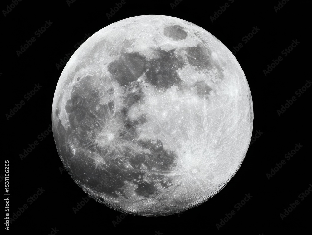 Poster Crisp Full Moon Isolated on Transparent Background with Detailed Surface Features for Digital Design and Universal Connection Concepts