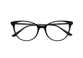 Isolated Black Cat Eye Glasses with Thin Frames