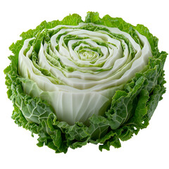 Fresh cabbage head vegetable closeup healthy eating vegan food photo on transparent background