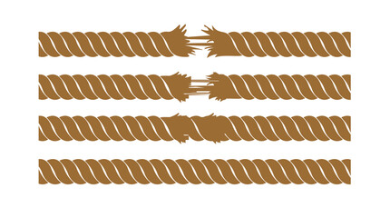 illustration of the process of a broken rope on a white background © Artoniumw