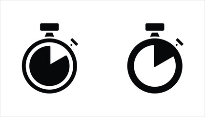 Stopwatch icon set. Symbol in Line Art Style for Design, Presentation, Website or Apps Elements. Sport equipage symbol illustration. Vector illustration Isolated on white background.