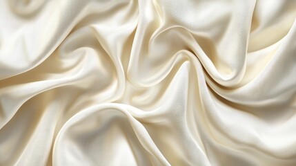 Obraz premium A crumpled piece of white fabric with a soft, flowing texture. The background is plain, emphasizing the fabric's natural sheen.