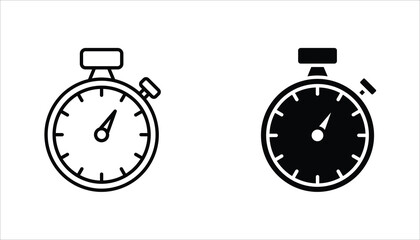 Stopwatch icon set. Symbol in Line Art Style for Design, Presentation, Website or Apps Elements. Sport equipage symbol illustration. Vector illustration Isolated on white background.