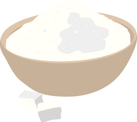 Sucre en poudre dans un bol