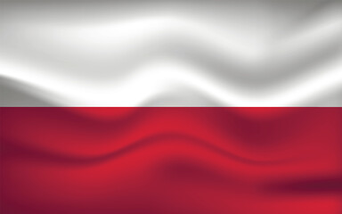 Flag of Poland. Polish national symbol in official colors. Template icon. Abstract vector background.