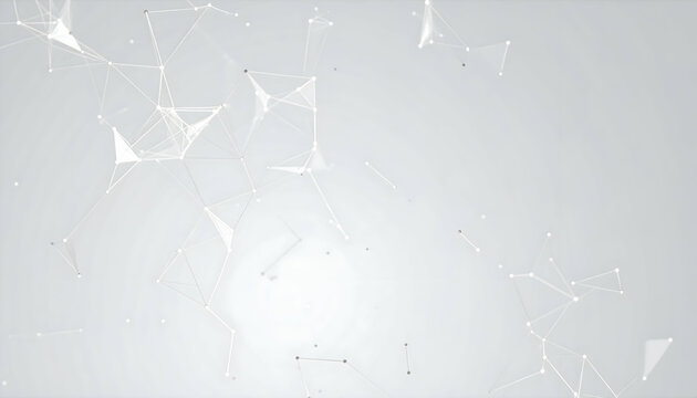 Abstract White Geometric Network on Gray Background