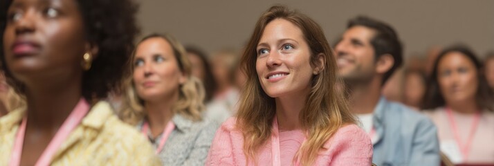 Fototapeta premium Engaged Professional Audience at Corporate Training Conference with Diversity Focus and Networking for Knowledge Sharing and Career Growth