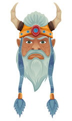 ancient fantasy magic shaman healer man character cartoon vector illustration isolated on white background