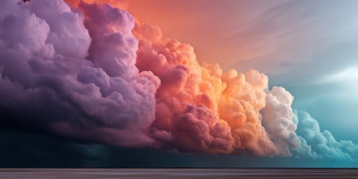 Dramatic Windstorm with Towering Cumulonimbus Clouds at Sunset Representing Atmospheric Instability and Weather Forecasting for Meteorological Use