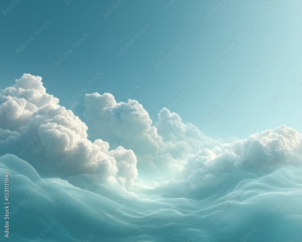 Poster Temperature Chart Visualization with Graphs Overlaid on Dramatic Cloudscape Sky Representing Modern Weather Forecast Data and Climate Pattern Analysis