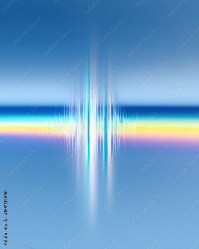 Poster abstract horizontal spectrum light waves with seamless gradient transitions for diversity marketing 