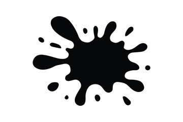 Isolated black ink splatter vector graphic design element on a clean white background.