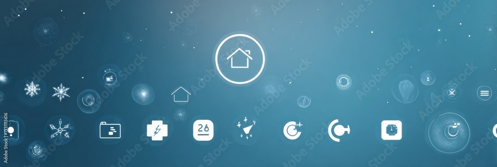 Fototapete Smart Home Control Screen Displaying System Overload Indicator With Clean Upper Margin and Unresponsive Interface