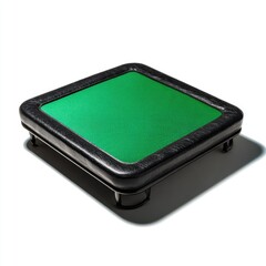 Small square, green-topped exercise trampoline