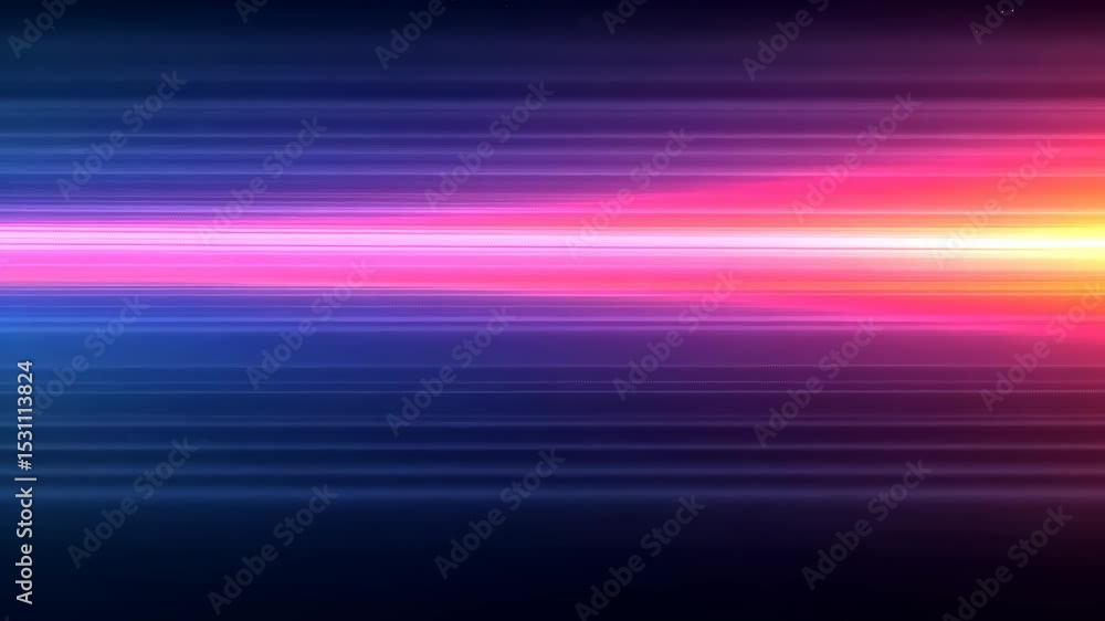 Poster vivid neon light spectrum with horizontal lines in dynamic abstract pattern