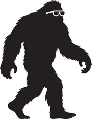 Funny Forest Monster Bigfoot In Sunglasses Vector