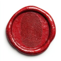 Red wax seal with a fingerprint impression (1)