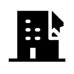 Icon of a damaged building to signify destruction or disrepair