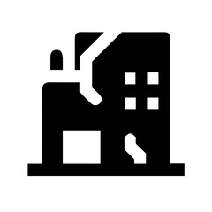 Obraz premium Icon of a damaged building to signify destruction or disrepair