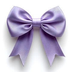 Lilac Satin Ribbon Bow Isolated White Background lilac ribbon