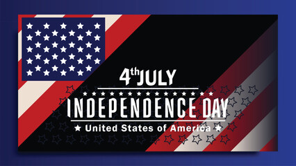 Happy 4th of July US Independence Day greeting background design with American national flag and space for text.vector illustration
