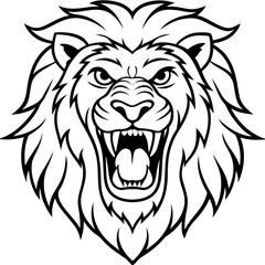Roaring Lion Head icon vector