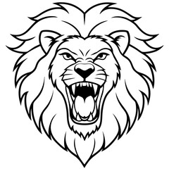 Roaring Lion Head icon vector