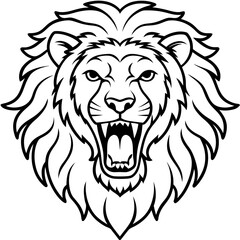 Roaring Lion Head icon vector