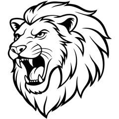Roaring Lion Head icon vector