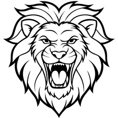 Roaring Lion Head icon vector