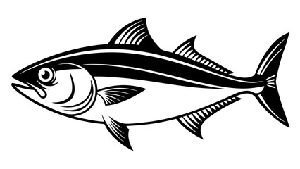 Obraz premium Minimalist fish logo, transparent background