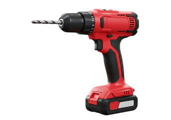 Isolated Cordless Red Power Drill