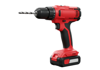 Isolated Cordless Red Power Drill