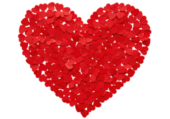 Isolated Red Heart Composed of Smaller Hearts