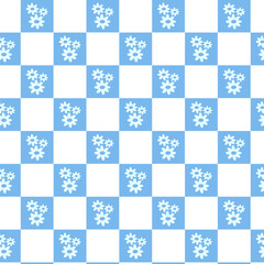 pastel color Checkerboard seamless pattern design with flowers