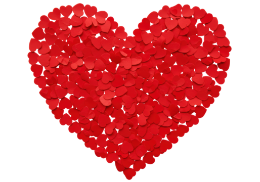 Isolated Red Heart Composed of Smaller Hearts