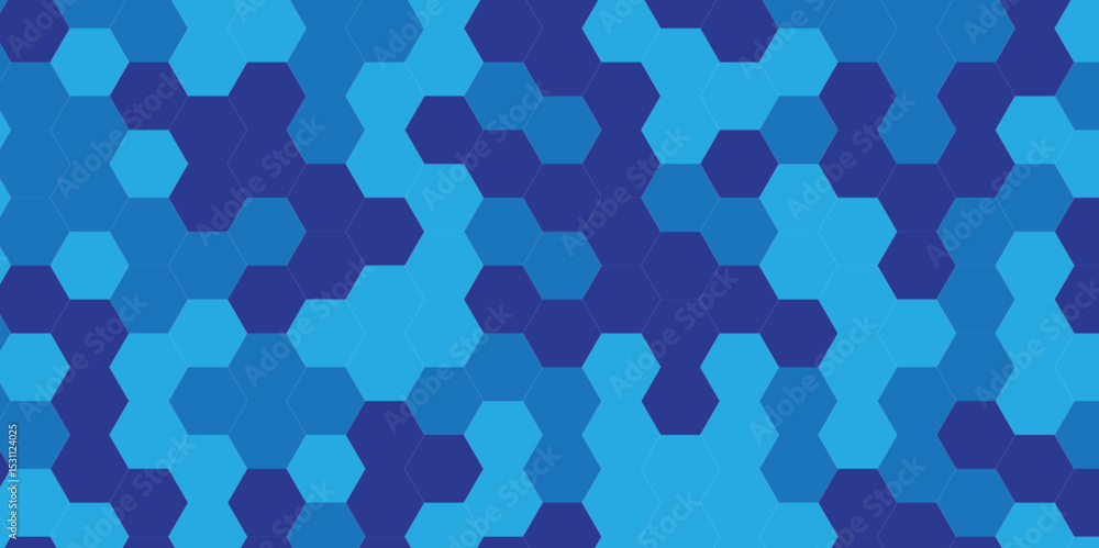Aufkleber abstract technology hexagonal background. illustration of a blue background with hexagonal template.