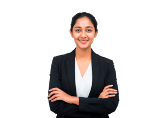 Confident business professional portrait for corporate use on transparent background, PNG