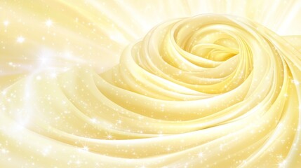 Golden swirl of shimmering fabric.