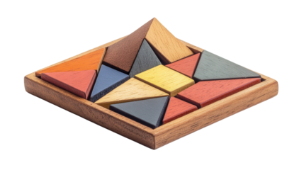 Fraction puzzle with magnetic backing, Transparent background, PNG file