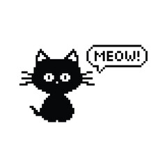 cat pixel art icon vector animal for  8 bit game 