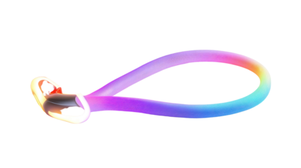 Glowing resistance band with feedback, Transparent background, PNG file