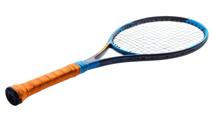 Grip-enhancing squash racket, Transparent background, PNG file