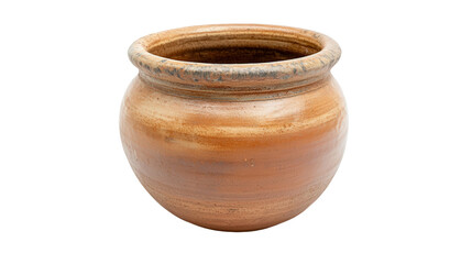 Hand-thrown clay pot with medieval glaze, Transparent background, PNG file