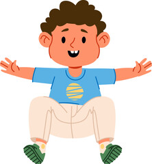 Happy Boy Jumping Playfully