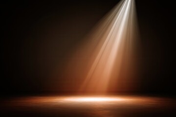 Stage spotlight illuminating a dark empty space
