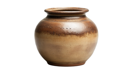 Handcrafted Korean pottery storage jar, Transparent background, PNG file