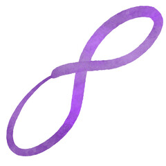 Purple Watercolor Infinity Symbol on Black